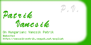 patrik vancsik business card